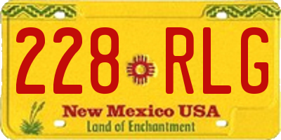 NM license plate 228RLG