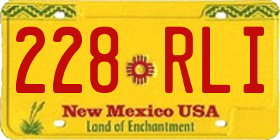 NM license plate 228RLI
