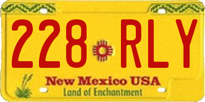 NM license plate 228RLY