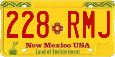 NM license plate 228RMJ
