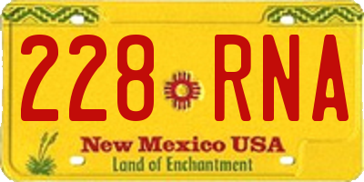 NM license plate 228RNA