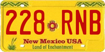 NM license plate 228RNB