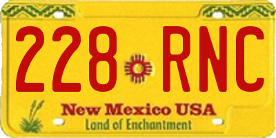NM license plate 228RNC