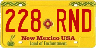 NM license plate 228RND