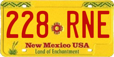 NM license plate 228RNE