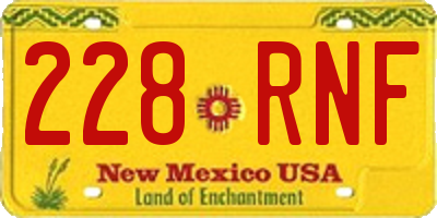 NM license plate 228RNF