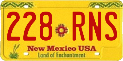 NM license plate 228RNS