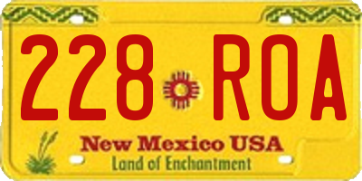 NM license plate 228ROA