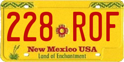 NM license plate 228ROF