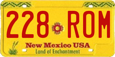 NM license plate 228ROM