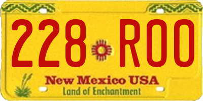 NM license plate 228ROO