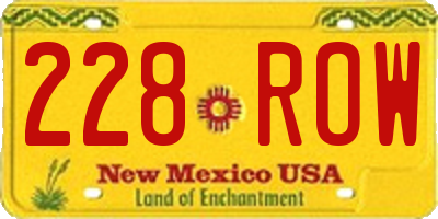 NM license plate 228ROW