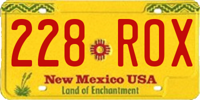 NM license plate 228ROX