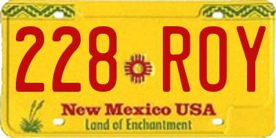 NM license plate 228ROY