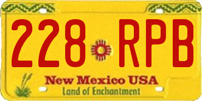 NM license plate 228RPB