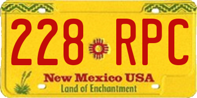 NM license plate 228RPC