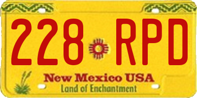 NM license plate 228RPD