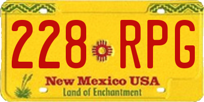 NM license plate 228RPG