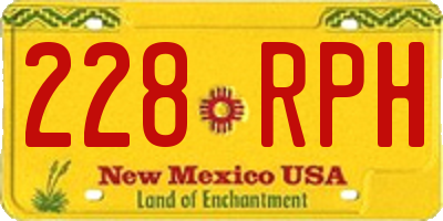 NM license plate 228RPH