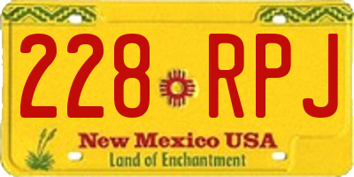NM license plate 228RPJ