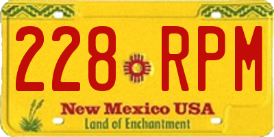 NM license plate 228RPM