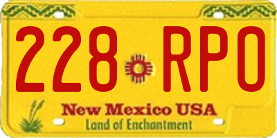 NM license plate 228RPO
