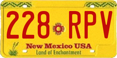 NM license plate 228RPV