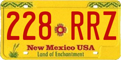 NM license plate 228RRZ