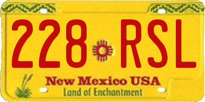 NM license plate 228RSL
