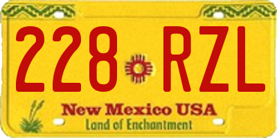 NM license plate 228RZL