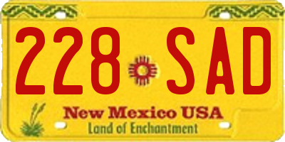 NM license plate 228SAD