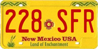 NM license plate 228SFR