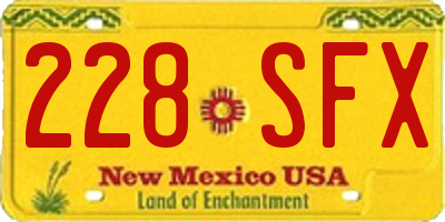 NM license plate 228SFX