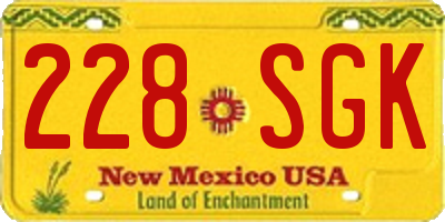 NM license plate 228SGK