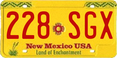 NM license plate 228SGX
