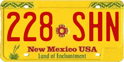 NM license plate 228SHN