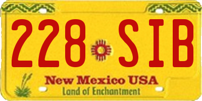 NM license plate 228SIB