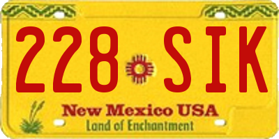NM license plate 228SIK