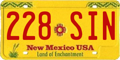 NM license plate 228SIN