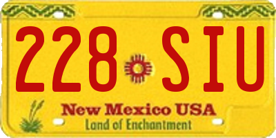 NM license plate 228SIU