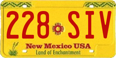 NM license plate 228SIV