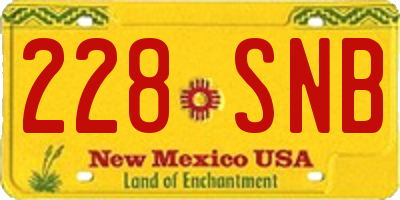 NM license plate 228SNB