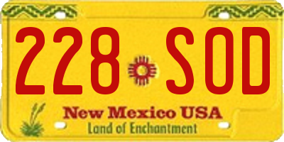 NM license plate 228SOD