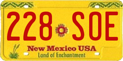 NM license plate 228SOE