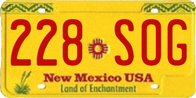 NM license plate 228SOG