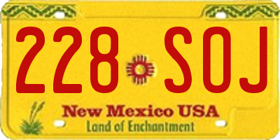NM license plate 228SOJ