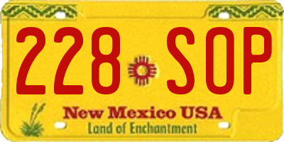NM license plate 228SOP