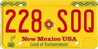 NM license plate 228SOQ