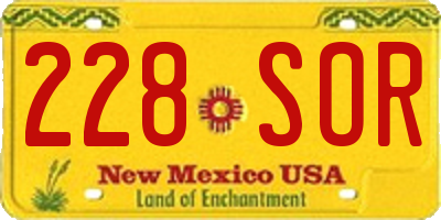 NM license plate 228SOR