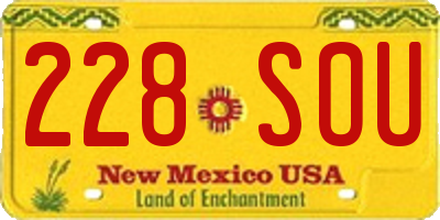 NM license plate 228SOU